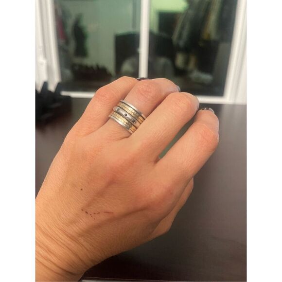 Mixed Metal Spinner Ring - Picture 2 of 5